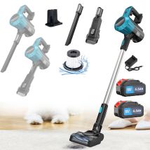 Aspirapolvere Portatile, 3 In 1 Elettrico Senza Fili Verticale Per Pavimenti In Legno, Tappeti, Peli Di Animali, Auto, 2 Batterie Da 5,5 A + 
