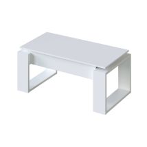 Couchtisch Flint, Couchtisch Mit Abnehmbarer Platte, Couchtisch Für Das Wohnzimmer, Cm 105x55h45/56, Weiß