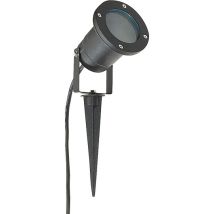 Led Außenleuchte Mit Erdspieß Rund, Mit Gu10 Sockel, Ip54, Schwarz Matt - 92 X 92 Mm
