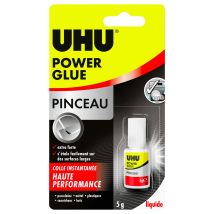 Uhu Power Glue Líquido Pincel - Pegamento Extrafuerte, Instantáneo, Sin Disolventes, Transparente, Pincel Aplicador Integrado, Tubos De 5g