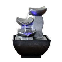 Zen Light - Fontana Nature Boro, Resina, Argento, 13 X 13 X 17 Cm