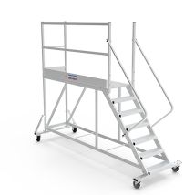 Piattaforma Con Ruote 7 Gradini - Altezza Massima Di Lavoro 3.40m - Ptf207g-rs