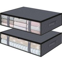 Cajas De Almacenamiento Debajo De La Cama, Bolsa De Almacenamiento De Ropa De 90 L, Plegable, Con Asa Reforzada Y Cremallera, Ventana Transparente 