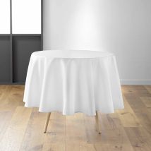 Douceur D'Intérieur - 1720243, Tovaglia Rotonda , 180 Cm , Essentiel , Poliestere Unito , Bianco