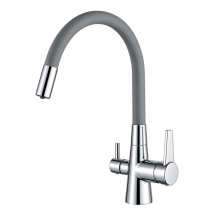 Flexi Rubinetto Da Cucina Shurity 3 Vie Cromo/grigio