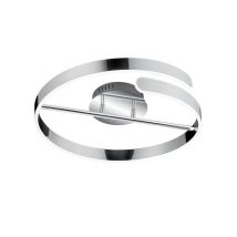 Plafón De Diseño Circle Led Dimmer 4000k Parma Chrome Trio Lighting
