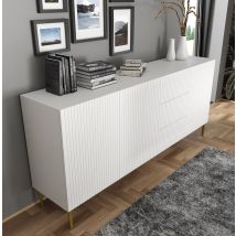 Ac-deco - Bim Forniture Mobile Tv Wohnzimmer Ravenna Cm 200x42x87h Weiß Matt Füße Gold