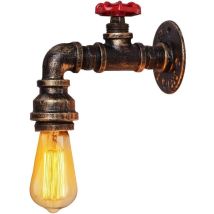 Applique Tubolare Coquimbo In Stile Industriale Vintage, Finitura In Ferro Battuto, Ideale Per Bar, Soggiorno E Camera Da Letto (lampadine Non Incluse