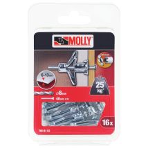 16 Ancoraggi Metallici A Espansione Ã ̃ 4 X 33 Mm Con Vite M4 Molly - M14110-xj