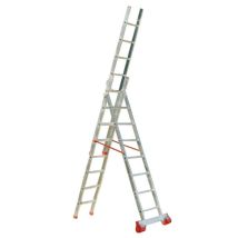 Faraone - Scala A 3 Elementi In Alluminio Stella Forbice Appoggio Zoppa - Formato: 8+8 Gradini