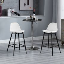 Barhocker 2er Set, Küchenhocker Mit Rückenlehne Fußstütze, Barstühle Pp, Tresenhocker Bistrohocker Mit Metallbeinen, Für Küche Bars Esszimmer 