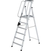 Munk - Escalera De Tijera De Aluminio Con Plataforma Grande Barandilla