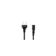 Câble D'Alimentation 3.00 M Iec-320-c7 Droit Droit Plaqué Nickel Plat Pvc Noir - Nedis