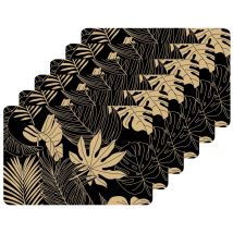 Lot De 6 Sets De Table Motif Feuillage Avec Encre Métallique Lyra