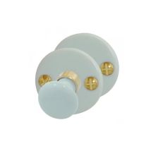 Set di rosette di blocco/sblocco in porcellana di Limoges bianca – Diametro 47 mm – Pomello rotondo – 150173