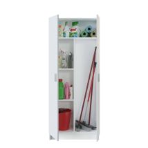 Mehrzweck-schrank Charleston, Besenschrank Mit 2 Türen, Schuhregal Mit Regalen, Besenkammer, Cm 73x37h180, Weiß