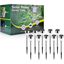 Soekavia - Solarleuchten Außen Garten, 10er Pack Kabellose Led Gartenleuchten Solar Deko Solarbeleuchtung Für Rasenwege Wasserdicht Ip65 Automatisch 