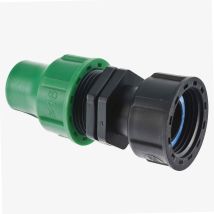Jardibric – Conector de tubo 16mm entrada hembra 20x27 – Polipropileno – Compresión – Negro, Verde