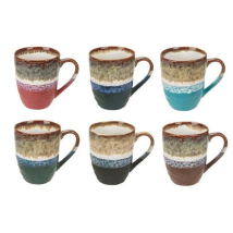 Tazas de café mug 369 ml – Gres – Efecto martillado – Aptas para lavavajillas y microondas – Colores surtidos
