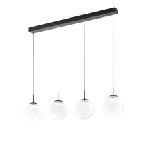 Ariel - Suspension Fabas Luce 4 Lumières - Led 28w Dimmable - Design Sphère Transparente
