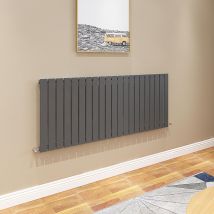 Aica Flat Panel Radiator 600x1428mm Central Heating Single Horizontal Stylish Anthracite