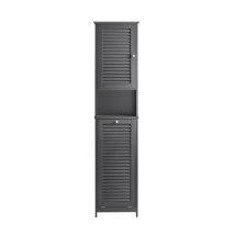 Sobuy Mobiletto Bagno Salvaspazio Stretto Mobile Bagno Colonna Con Portabiancheria Mobile Lavanderia Grigio L40xp37xa170 Cm Bzr124-dg