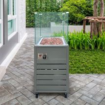 Furniture One - 50000btu Outdoor Gas Patio Heater With Wheels - Grey