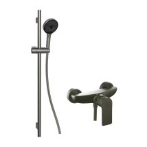 Kielle Vega - Duschset Mit Armatur, Stange, Schlauch Und Handbrause Ecospare, Gun Metal 20618sp13