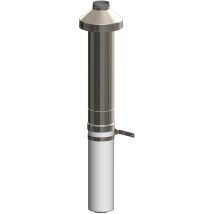 Atec Passaggio A Parete Dn 80/125 650mm Acciaio Inox Incl. Fascetta Di Fissaggio, 1455