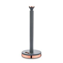 T826133gry Cavaletto Portarotolo Da Cucina Con Morbida Sottolineatura, Grigio E Oro Rosa - Tower