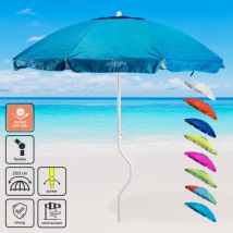 Ombrellone Mare Girafacile 200 Cm Protezione Uv Spiaggia Pesca Ermes - Azzurro