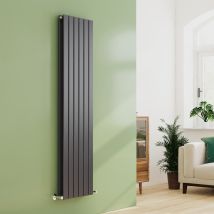 Emke - Double Flat Panel Radiator Environmentally Friendly Central Heating Heater, Anthracite 1800x450mm