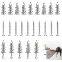 Kit De 25 Pcs Cheville Plaque De Platre En Alliage De Zinc Cheville À Expansion Placo Avec 25 Vis Placoplatre Fixer Cheville Placo Universelle Pour 