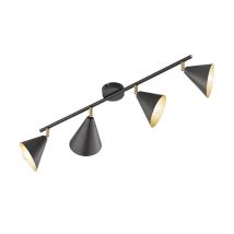 Led Spotleiste Schwenkbar Deckenlampe 4 Flammig Deckenleuchte Anthrazit Gold, 4x E14, Lxh 72x21 Cm Wofi 10159