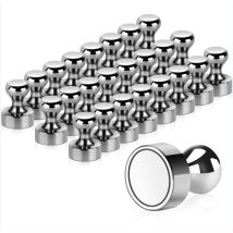 Magnets, 24 Pieces, Metal Magnets, Strong Magnet, 12 X 16 Mm – Stainless Steel Magnets, Refrigerator Magnets For Pinboard, Refrigerator, Etc.
