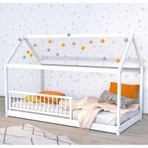 Le Quai Des Affaires - Hüttenbett Panda 90x190 + 1 Lattenrost + Gitter /weiß/ 195x97x134