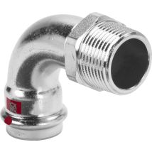 Viega Codo De Transición Prestabo 90 Grados, D 18mm, R 1/2 Acero No Aleado, Cincado Modelo 1114, 558420
