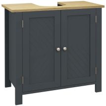 Sob Solutions - Mobile Sottolavabo In Truciolato E Mdf A 2 Ante Con Ripiano Interno Regolabile. 60x30x60 Cm. Grigio