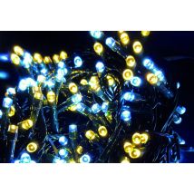Guirnalda solar de luces LED 500 luces – Luz blanca cálida y fría – 25 m – Ideal para festividades