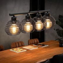 Lámpara Colgante De Comedor Negra: Lámpara De Comedor Retro Vintage E27 Lámpara Colgante De Cocina De Metal Industrial Para Sala De Estar Comedor - 