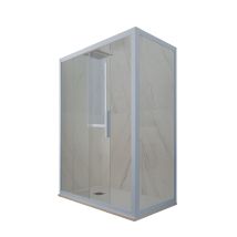Eck-duschkabine In Pvc 70x100 Klarglas Vintage-blau Deco Duo