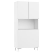 Bim Furniture - Escritorio Plegable Megan 1 Oficina Doméstica Blanco Mate