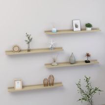 Wandregale 4 Stk.,wandboard Für Wohnzimmer, Schlafzimmer, Flur, Badezimmer,hängeregal Sonoma-eiche 80x9x3 Cm Dthff6759428