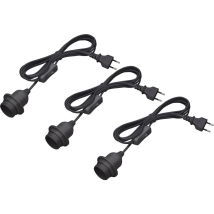 Meister - Lampenfassung E27 - 3,5 Meter - Schwarz - 3 Stück - Mit Ein-/ausschalter - Ideal Für Diy-projekte - Geeignet Für Steh- & Hängelampen / 