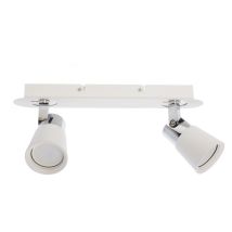 Aplique De Techo O Pared 'iris' De Dos Focos (2xgu10) (35w Máximo 220/240v) Ip20 Fabricado En Hierro Color Blanco Y Cromo