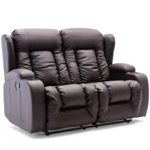 More4homes - Caesar High Back Manual Bond Grade Leather Recliner 3+2+1 Suite Sofa Armchair Set Brown 2 Seater - Brown