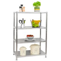 Edelstahl Regal Bis 160kg - 4 Ebenen Schwerlastregal 74x41x109 Metallregal Küche