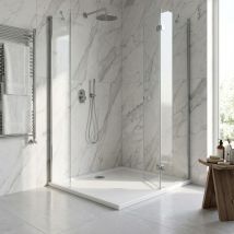 Receveur De Douche En Céramique 90x90xh4 Cm Avec Écoulement Côté Mur - Squash Ceramica Dolomite