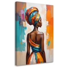 Stampe Su Tela, Donna Africana Colorata, 60x90