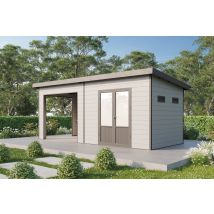 Wolff Finnhaus Wpc Gerätehaus Tona 6024 28 Hellgrau Gerätehaus Aus Holz/kunststoff In Hellgrau, Geräteschrank Mit 28 Mm Wandstärke Inklusive 